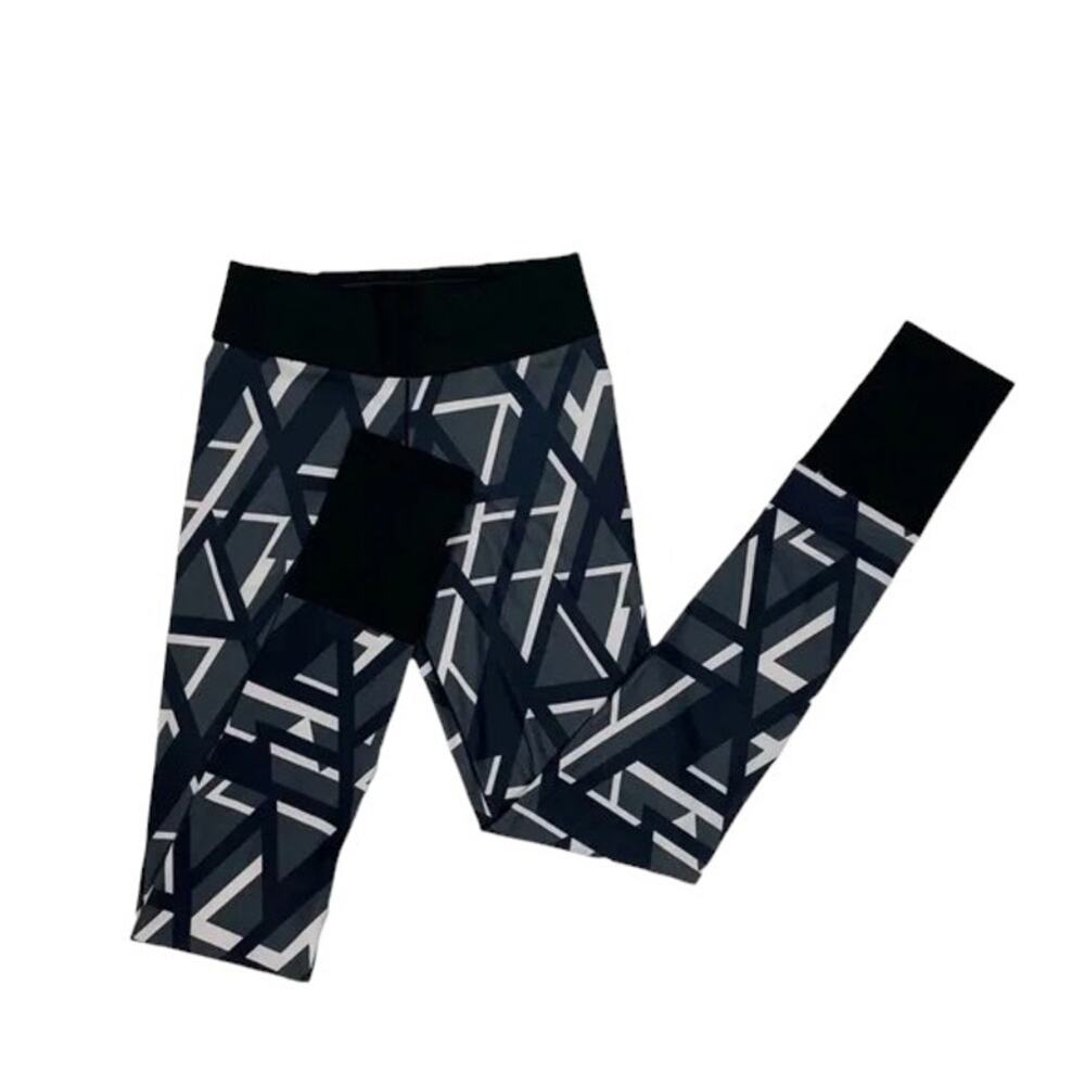 Adidas Climalite Black Gray & White Graphic Leggings Women's Small